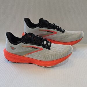 Brooks Launch 10 Light Gray and Vibrant Orange Running Shoes Women's Size 10